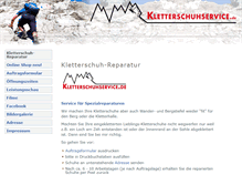 Tablet Screenshot of kletterschuhservice.de